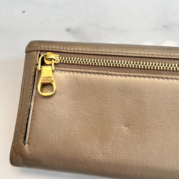 Loewe Anagram Tassel Leather Long Wallet in Light Gold - Picture 10 of 13